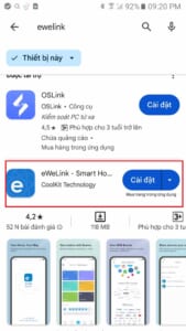 App eWeLink trên thiết bị android